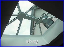 1.8m x 1.6m Skylight Roof Lantern White uPVC Clad Aluminium Glass Roof