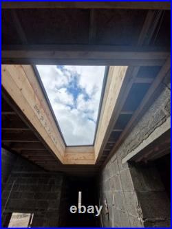 1000mm x 1000mm Flat Roof Lantern Triple Glazed Skylight Rooflight Toughened