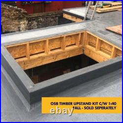 1000mm x 1000mm Flat Roof Lantern Triple Glazed Skylight Rooflight Toughened