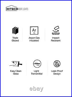 1200 X 3000mm Skylight HITECH Rooflight Triple Glazed UK Made WARRANTY