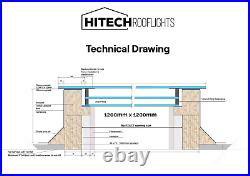 1200 X 3000mm Skylight HITECH Rooflight Triple Glazed UK Made WARRANTY