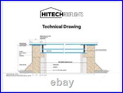 1200 X 3000mm Skylight HITECH Rooflight Triple Glazed UK Made WARRANTY