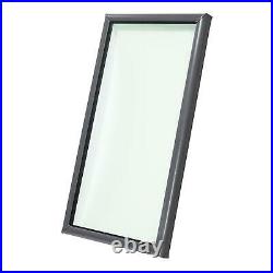 22.5 x 34.5 in Curb Mount Fixed Skylight Tempered Glass Home Roof Light Window