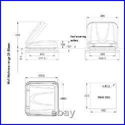 503X485Mm Roof Window Skylight With 12V Led Light Pleated Blind Fly Screen For