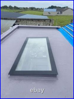 750mm x 1500mm Flat Roof Lantern Triple Glazed Skylight Rooflight Toughened
