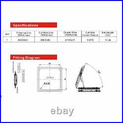 800mm500mm Roof Window Hatch RV Caravan Trailer Skylight Vent Hatch withLED Light