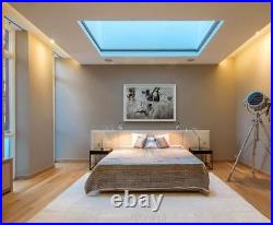 Aluminium Electric Opening Flat Roof Skylight Self Cleaning Glass Remote Control
