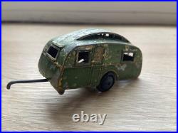 Authentic Pre-War Dinky 30g Caravan with Open Skylight Roof Windows
