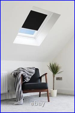 Black Blackout Blind for Velux Roof Window FK06 White Frame Bloc Skylight