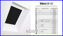 Black Blackout Blind for Velux Roof Window FK06 White Frame Bloc Skylight