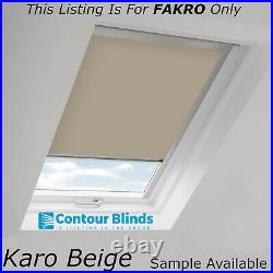 Blackout Blinds For Fakro Roof Windows Skylights In 8 Different Colours. Black
