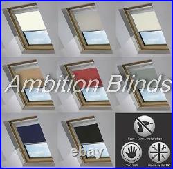 Blackout Skylight Roller Blinds For Velux Roof Windows Thermal Fabric All Sizes