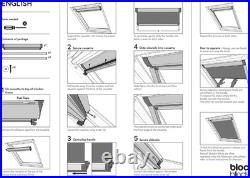 Bloc Skylight Blind for Velux Roof Windows Blockout, White, CK02, 37W X 58H Cm