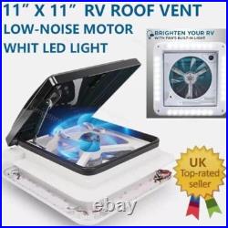 Camper Van Caravan Box 12V Electric LED Fan Roof Vent/Skylight Pop Up Window