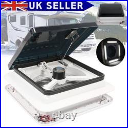 Camper Van Caravan Box 12V Electric LED Fan Roof Vent/Skylight Pop Up Window