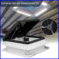 Camper Van Caravan Box 12V Electric LED Fan Roof Vent/Skylight Pop Up Window