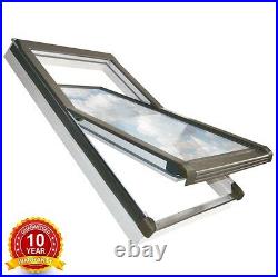 Centre Pivot White PVC Roof Windows 55cm x 78cm Sunlux Loft Skylight Rooflight