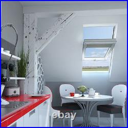 Centre Pivot White PVC Roof Windows 78cm x 140cm + Flashing. Roof light Sunlux