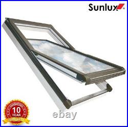 Centre Pivot White PVC Skylight Roof Window 78 x 118cm +Flashing Rooflite Sunlux