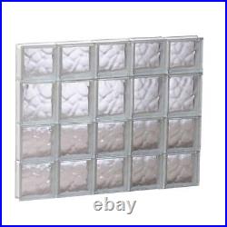 Clearly Secure Block Windows 28.75 x 25 Frameless Wave Pattern NonVented Glass