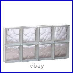 Clearly Secure Glass Block Window 31 x 15.5 Frameless Wave-Pattern Non-Vented