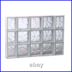 Clearly Secure Glass Block Window 34.75 x 23.25 Wave Pattern Frameless White