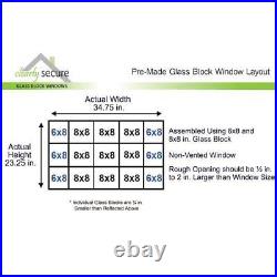 Clearly Secure Glass Block Window 34.75 x 23.25 Wave Pattern Frameless White