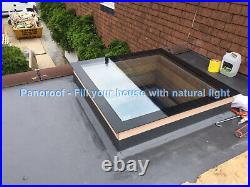 D/G Manual Opening Flat Roof Window Skylight Roof-light Glazed 1000mm x 2000mm