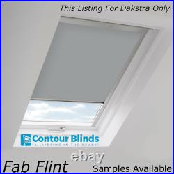 Dakstra Blackout Roof Window Roller Blinds in Cassette Skylight Grey White