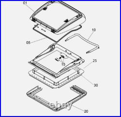 Dometic Mini Heki S Fl Skylight 40x40cm Roof Light Caravan Camper 23-42mm Vented