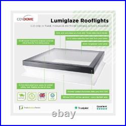 Electric Opening Flat Glass Rooflight 160mm Vertical Upstand-Coxdome Lumiglaze