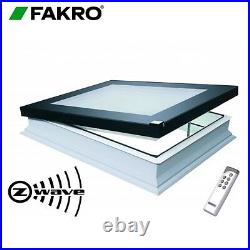 Fakro DEF Flat Roof Window Electric open Skylight Rooflight & Kerb Triple Glazed