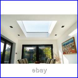 Flat Glass Pane Rooflight Double Glazed Window, Electric Opening, Builders Kerb