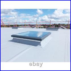 Flat Glass Pane Rooflight Double Glazed Window, Electric Opening, Builders Kerb