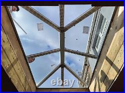 Flat Roof Lantern Glass Skylight-Rooflight, Clear glass on White Frame 2.6x1.6 m