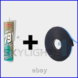 Flat Roof Skylight Triple Glazed Frameless Rooflight Optional Install Kit