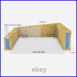 Flat Roof Skylight Triple Glazed Rooflight Optional Insulated Upstand
