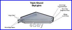 Flat Roof Skylight, Triple Glazed, Toughened Glass, Clear, Self Cleaning