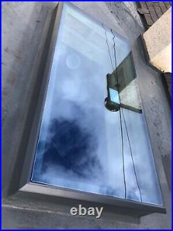 Flat roof glass skylight framed