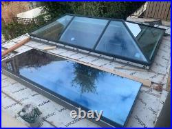 Glass roof light skylight frameless 3000x1000