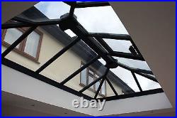 Grey 3.0m x 1.6m Roof Lantern Grey Foiled Aluminium Glass Roof / Skylight