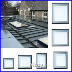 Home Flat Roof Skylight Window Tempered Glass 1000X1200MM Black Aluminium Frame