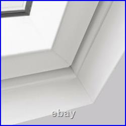 PVC White Top Hung Escape Access Roof Windows 55cm x 98cm + Flashing, skylight