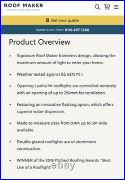 Pair Of Double Glazed Skylight/roof Light Frameless Windows For Pitched Roofs