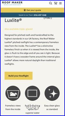 Pair Of Double Glazed Skylight/roof Light Frameless Windows For Pitched Roofs