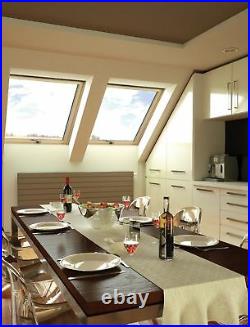 REDUCED/01 Wooden Timber Roof Window 78 x 140cm Centre Pivot Skylight+Flashing