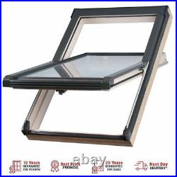 REDUCED/01 Wooden Timber Roof Window 94 x 78cm Double Glazed Skylight + Flashing