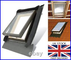 REDUCED/03 Fenstro 45x55cm Rooflite Double Glazed Skylight Access with Flashing