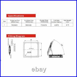 RV Caravan Motorhome LED Skylight Roof Window Hatch 800/700/500500MM New