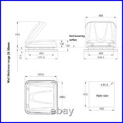 Roof Window 503x485mm Roof Window Skylight With 12V LED Light Pleated Blind NEW